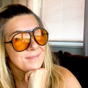 Vintage retro orange tinted sunglasses